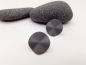 Preview: Runde Falten Ohrstecker grau